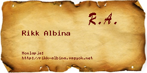 Rikk Albina névjegykártya
